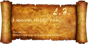 Laposan Hilária névjegykártya